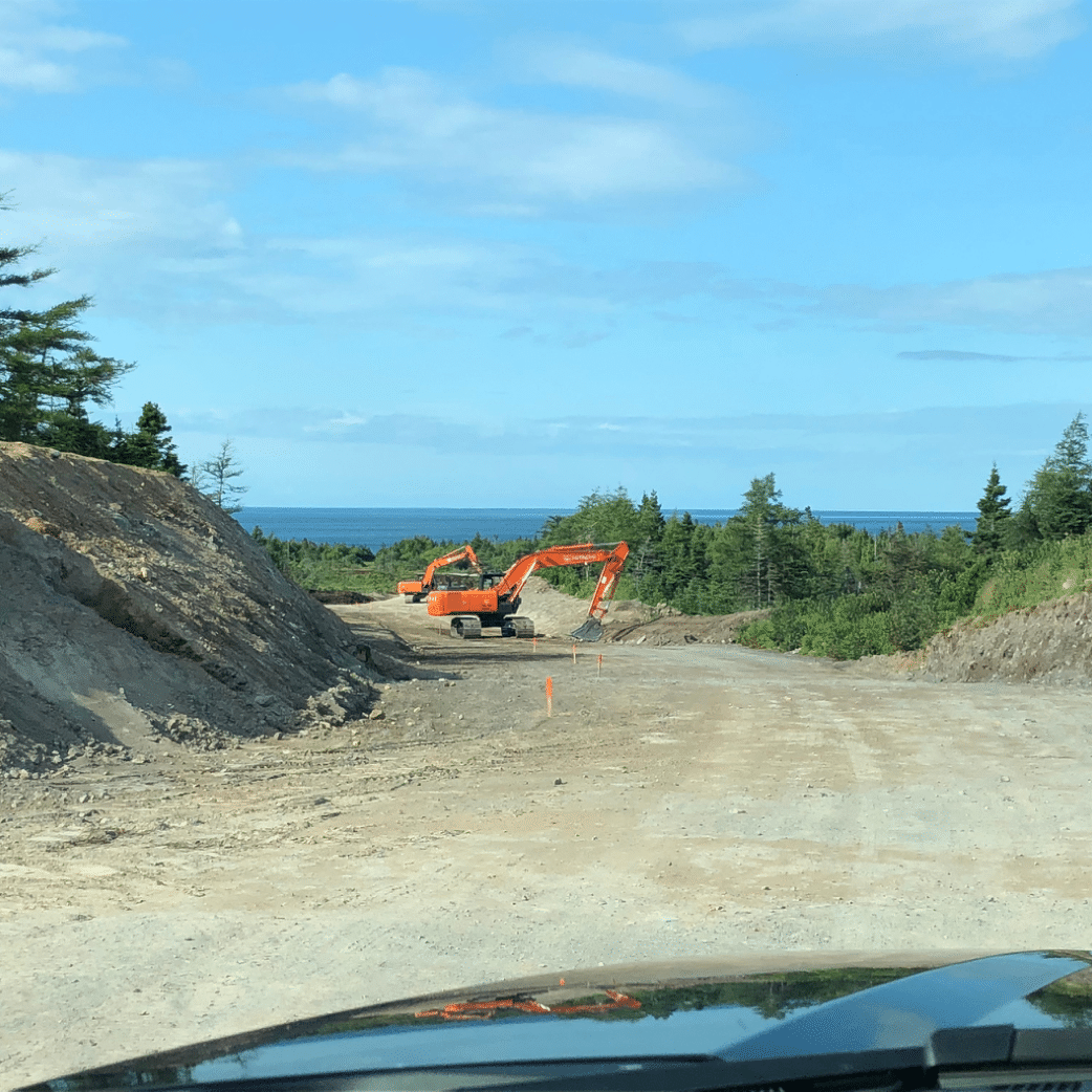 excavator working on a new road